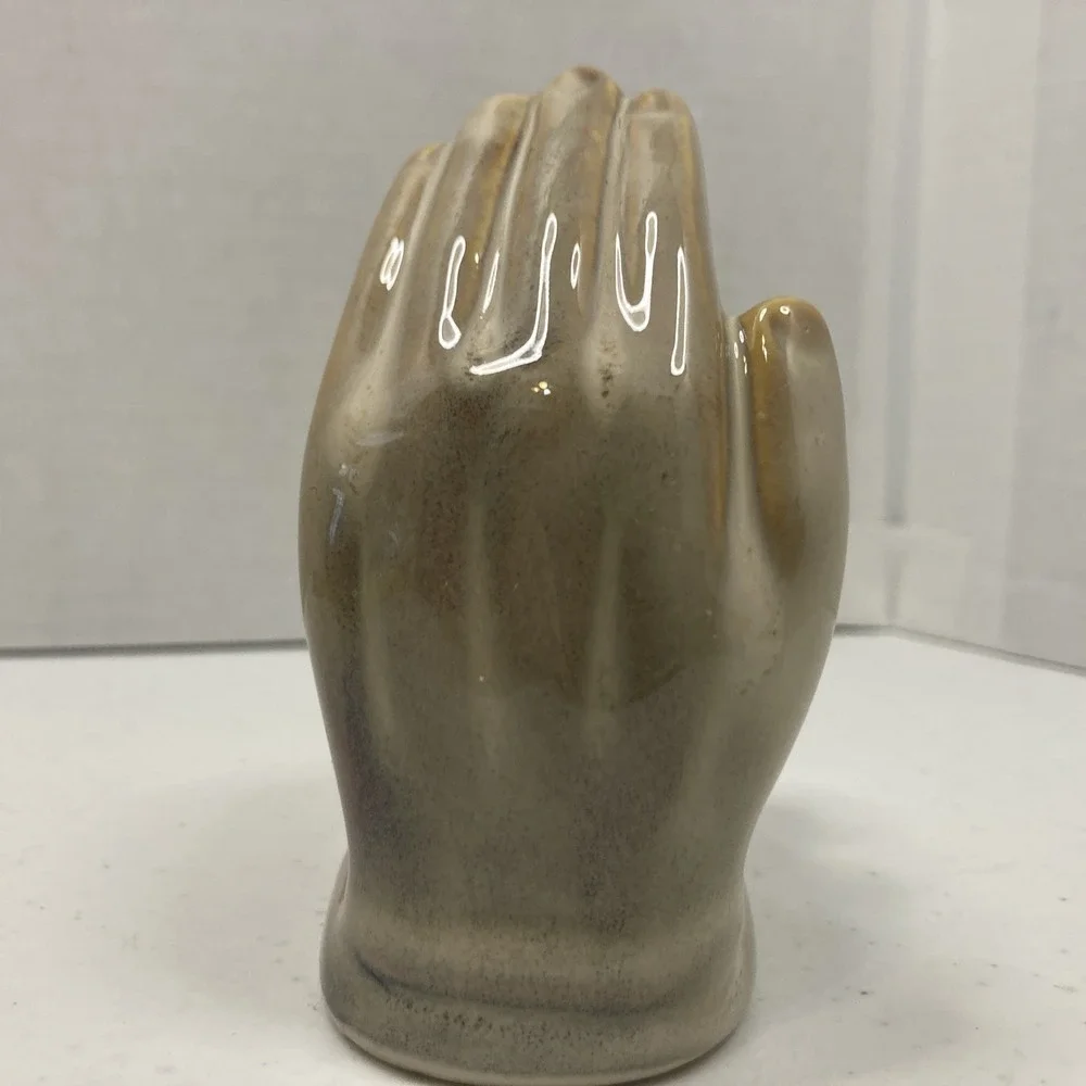 Protective Hands‎ Praying Nativity Glazed Ceramic Joseph Mary Baby Jesus 4